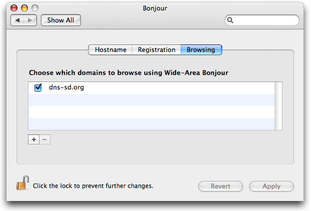 Bonjour Preference Pane Image